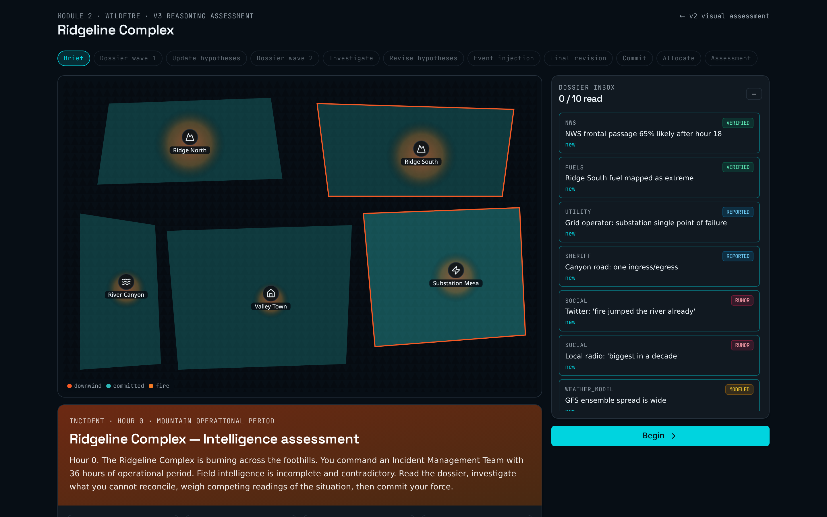 STRATAGEM Wildfire — investigation map with hotspots